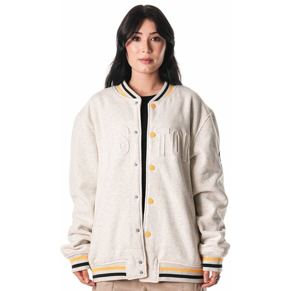 Boston Bruins Embossed Fleece Bomber - Oatmeal - Picture 2 of 3